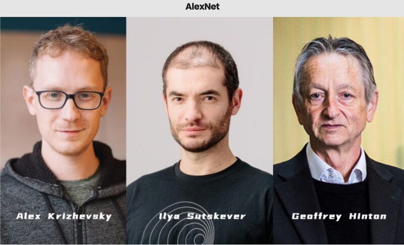 Alex Krizhevsky, Ilya Sutskever și Geoffrey Hinton, echipa AlexNet